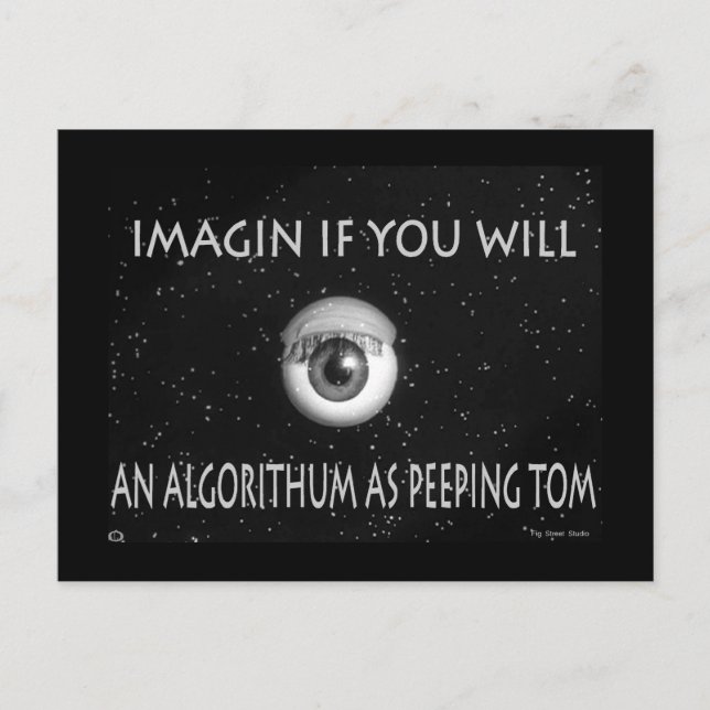 Algorithum som Peeping Tom Tecknad Poster Vykort (Framsida)