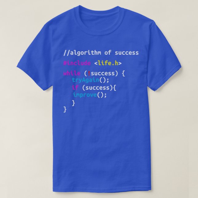 Algoritm för lyckade kodningsskämt för programmera t shirt (Design framsida)