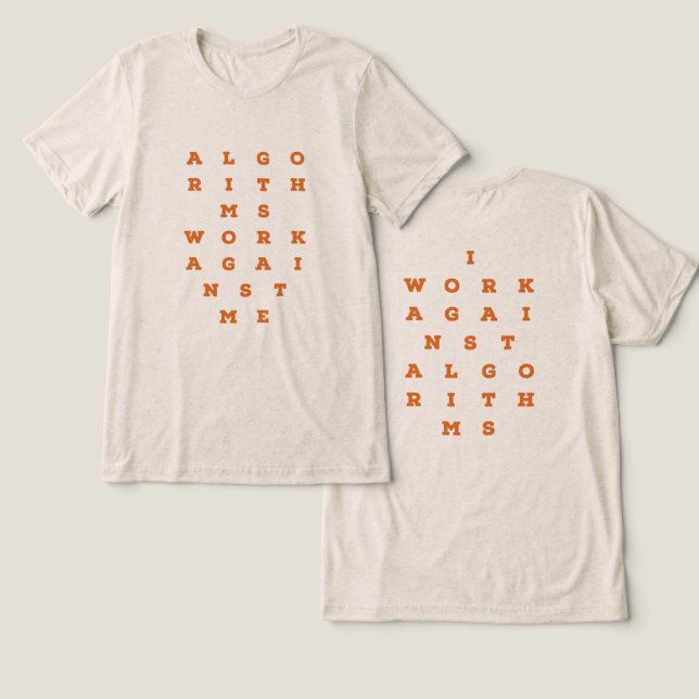 Algoritm Snellen-diagram T Shirt (Design fram och bak)