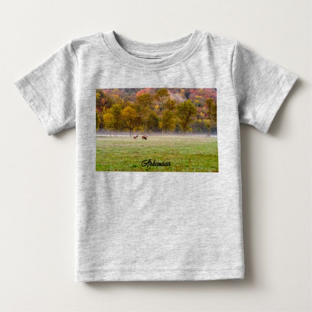 Älgpar som betar Baby T-shirt (Framsida)