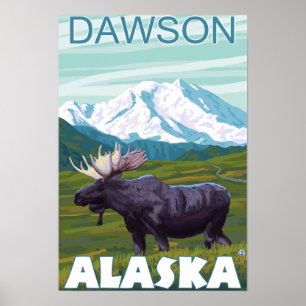 Älgplats - Dawson, Alaska Poster