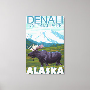 Älgplats - Denali nationalpark, Alaska Canvastryck