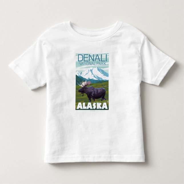 Älgplats - Denali nationalpark, Alaska Tee Shirt (Framsida)