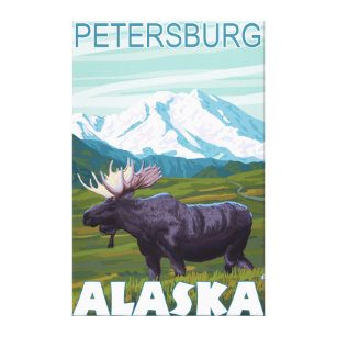 Älgplats - Petersburg, Alaska Canvastryck