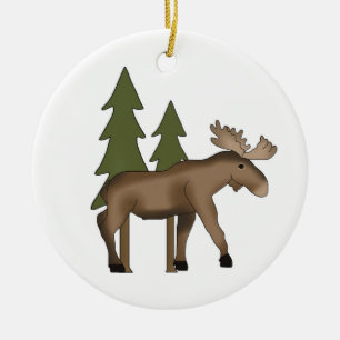 Älgprydnad Julgransprydnad Keramik