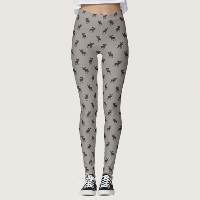 ÄlgSilhouettesmönster Leggings (Framsida)