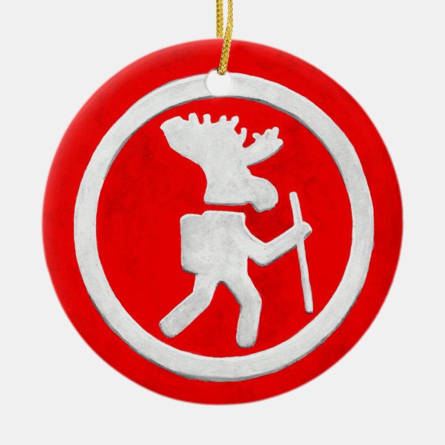 Älgstigmarkör Julgransprydnad Keramik (Framsidan)