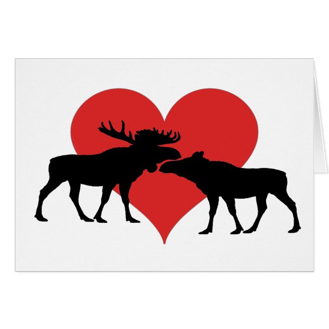 älgtjur och ko hälsningskort (Framsidan Horizontal)