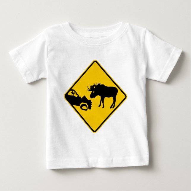 Älgvarning undertecknar från den Gros Morne Tee Shirt (Framsida)