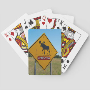 Älgvarning undertecknar spel kort