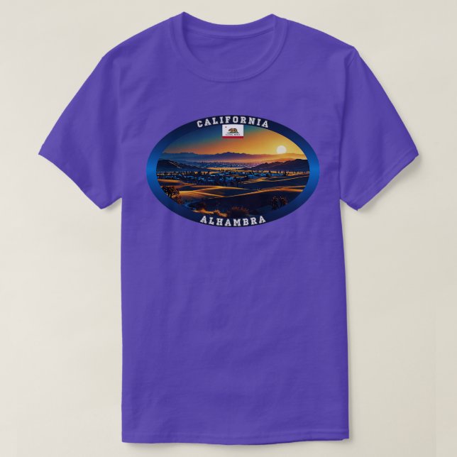 Alhambra California Travel TShirt T Shirt (Design framsida)