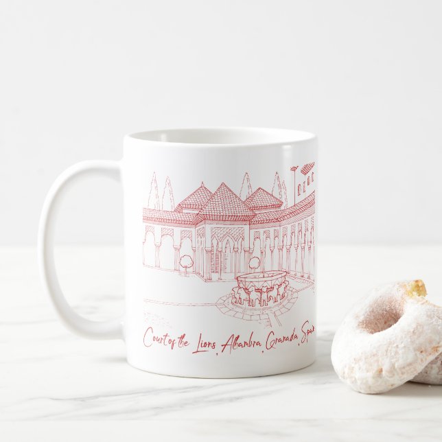 Alhambra Court i Lejon 2 Kaffemugg (Med munk)