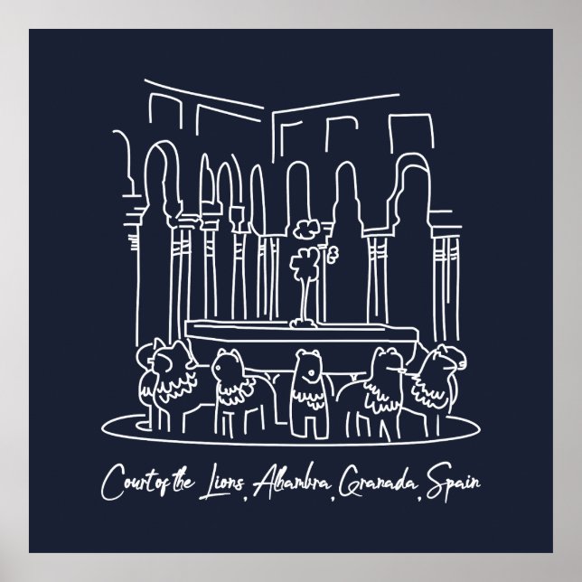 Alhambra Court of the Lions 1 Poster (Framsidan)