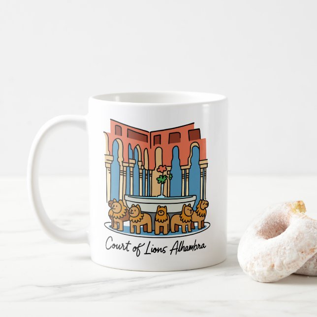 Alhambra Court of the Lions 3 Kaffemugg (Med munk)