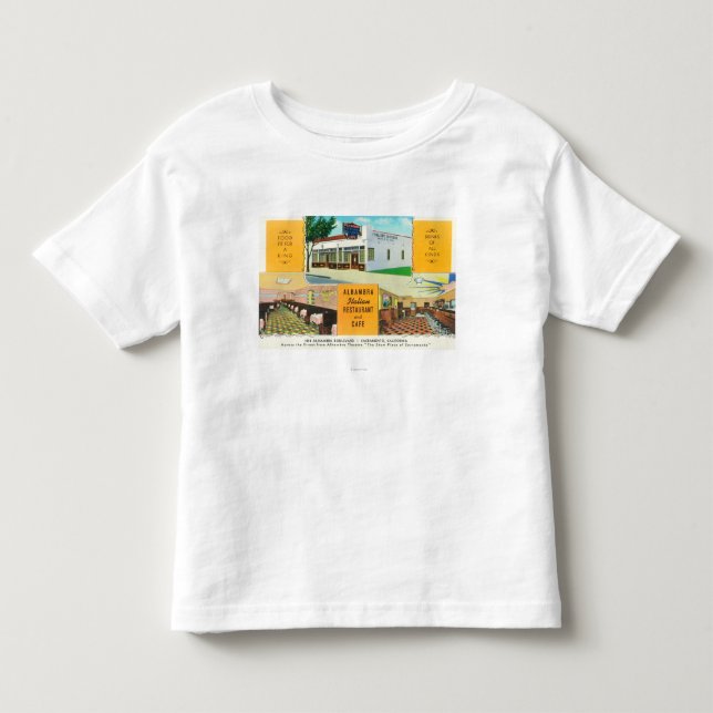 Alhambra den italienska restaurangen & Caf�en T Shirt (Framsida)