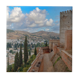 Alhambra-fästningen Granada Spanien Europa Kakelplatta