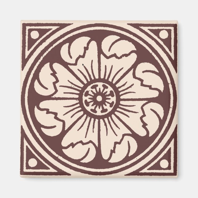 Alhambra Flower Tile One Magnet (Framsidan)