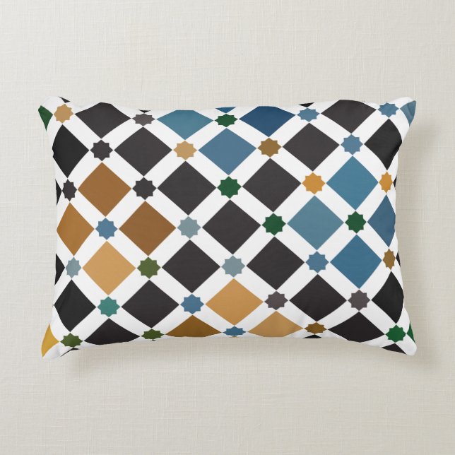 Alhambra Geometrisk Kudde – Borstad Polyesterplatt (Framsidan)
