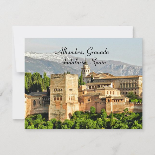 Alhambra, Granada, Andalusien, Spanien Julkort (Framsida)