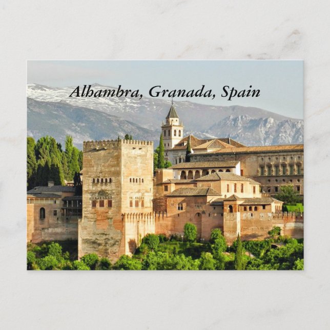 Alhambra, Granada, Andalusien, Spanien Vykort (Framsida)