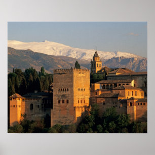 Alhambra. Granada Andaslusia, Spanien, Sierra Poster