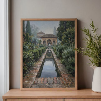 Alhambra Granada Marble Archway Art Canvastryck