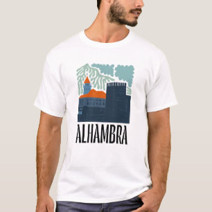 Alhambra Granada Spain abstrakt blommigt art. T Shirt