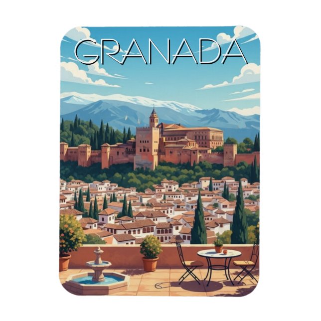 Alhambra Granada Spain Travel Magnet (Vertikal)