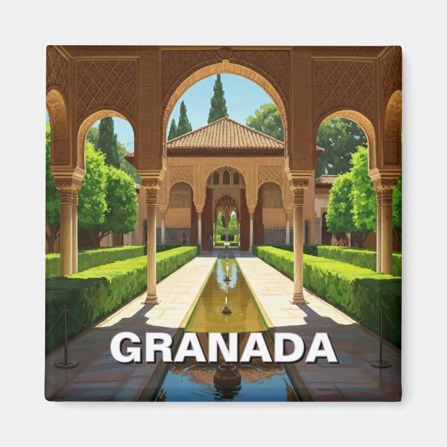 Alhambra Granada Spain Travel Magnet (Framsidan)