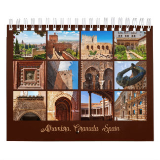 Alhambra, Granada, Spanien, 12 månader Kalender