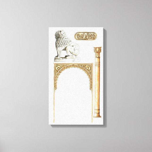 Alhambra Granada Spanien. Information Canvastryck (Framsida)