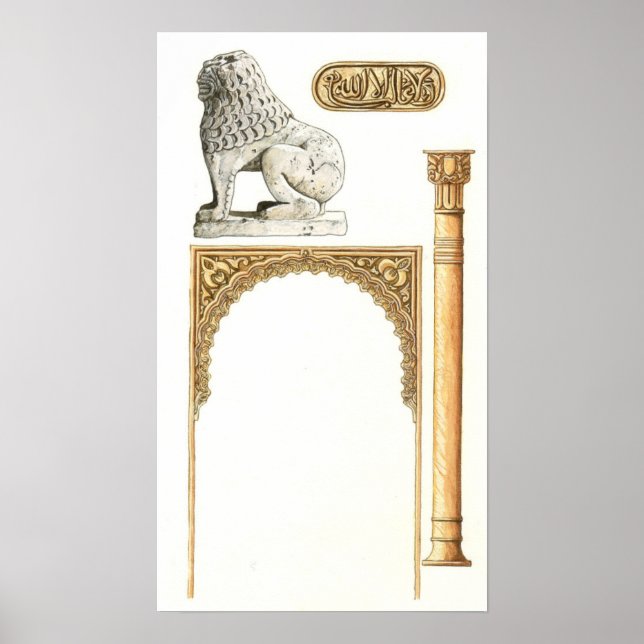 Alhambra Granada Spanien. Information Poster (Framsidan)