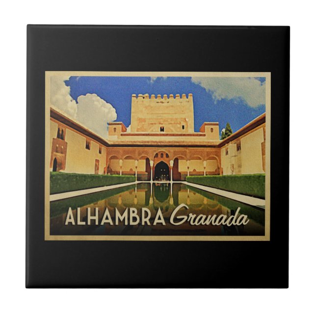 Alhambra Granada Spanien Kakelplatta (Framsidan)