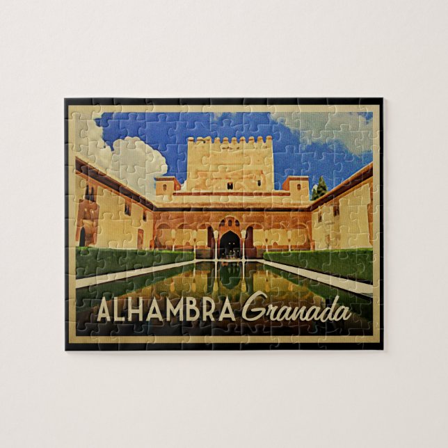 Alhambra Granada Spanien Pussel (Horisontell)