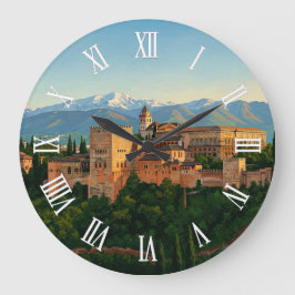 Alhambra Granada Spanien Resa Stor Klocka
