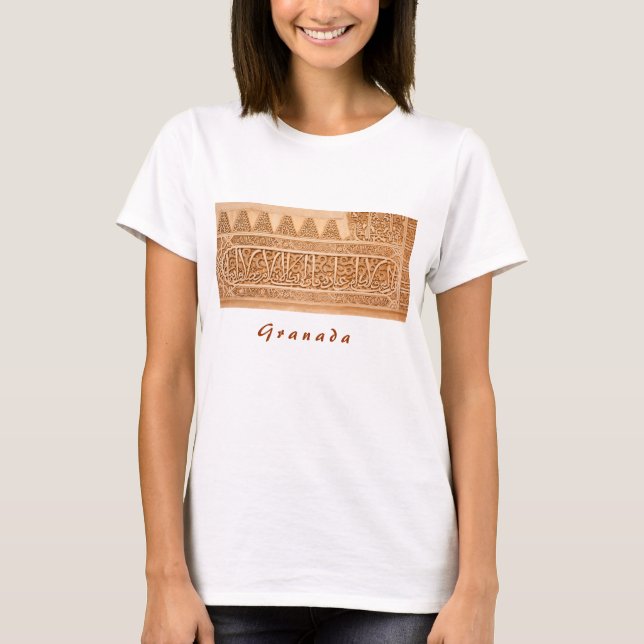 Alhambra Granada Spanien T-tröja T-shirt (Framsida)