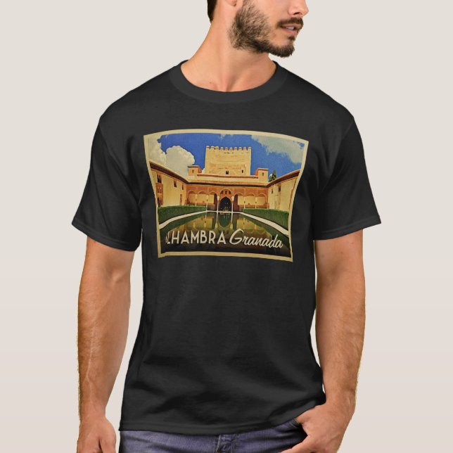 Alhambra Granada Spanien Tee Shirt (Framsida)