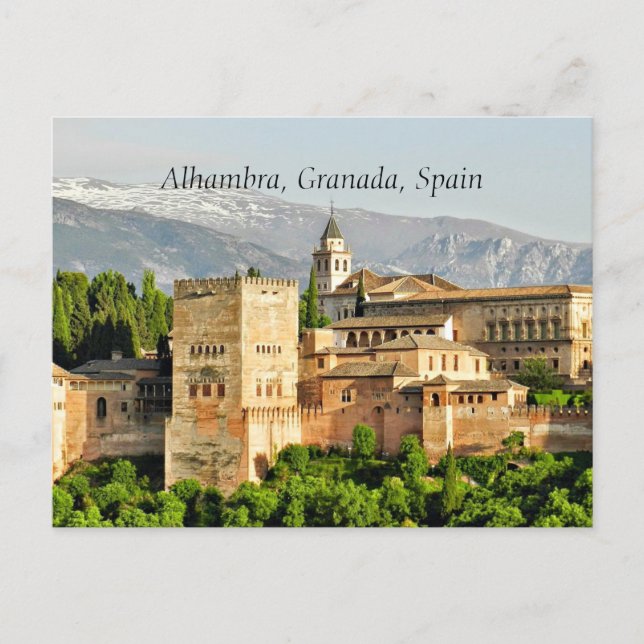 Alhambra, Granada, Spanien Vykort (Framsida)