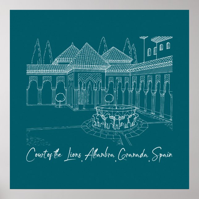 Alhambra Lejonens gård 2 Poster (Framsidan)