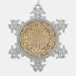 Alhambra mönster snöflinga pewter julgransprydnad