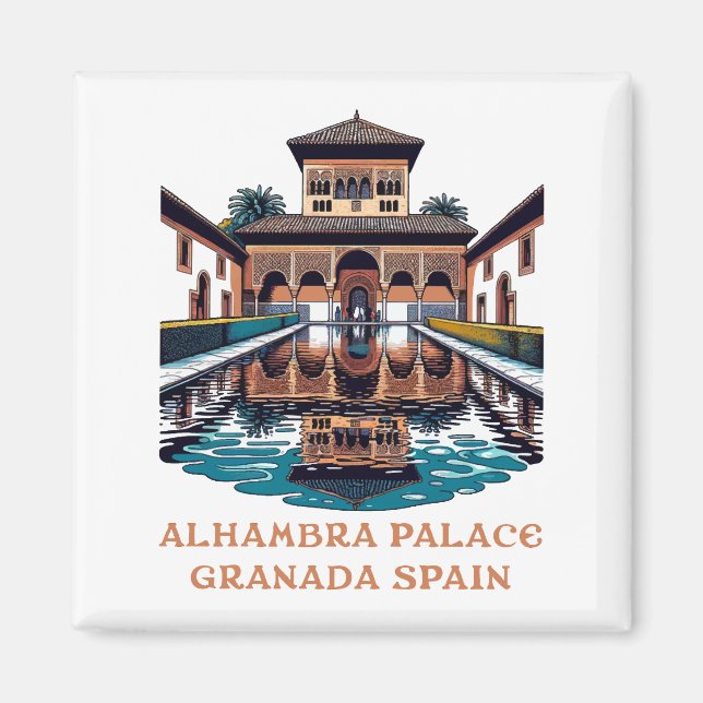 Alhambra Palace Granada Spanien Magnet (Framsidan)