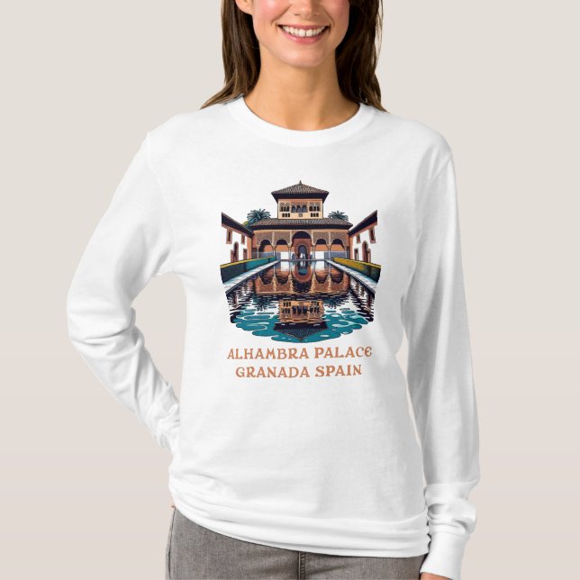 Alhambra Palace Granada Spanien T Shirt (Framsida)