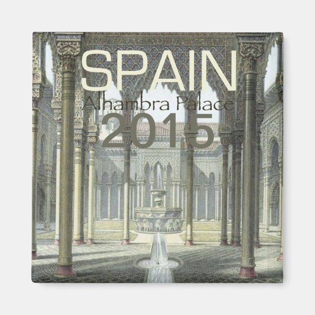 Alhambra Palace Spain Fridge Magnet Change År (Framsidan)