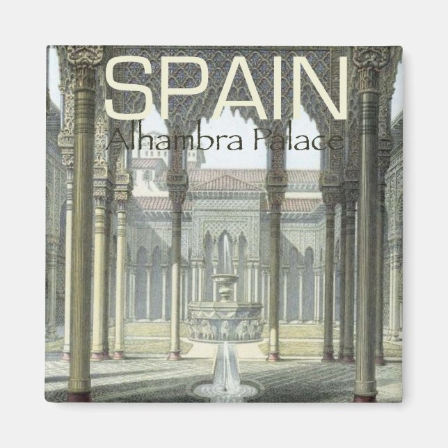 Alhambra Palace Spain Souvenir Fridge Magnet (Framsidan)