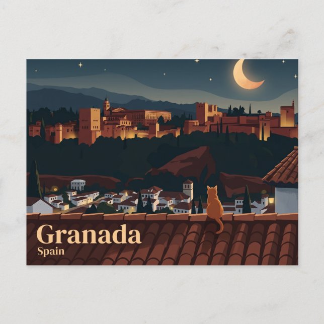 Alhambra-palatset Spanien Vykort (Framsida)