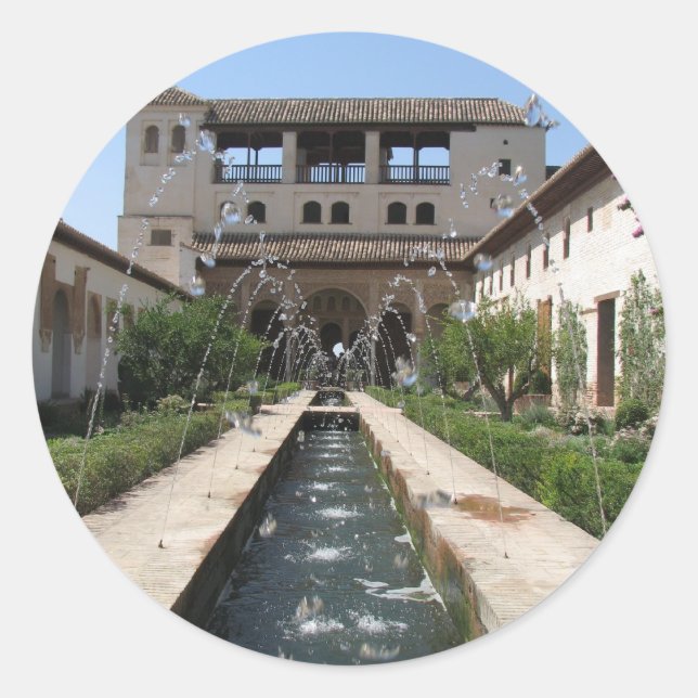 Alhambra Runt Klistermärke (Framsida)