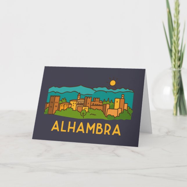 Alhambra solnedgång 2 kort (Framsida)