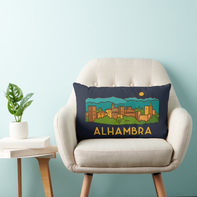 Alhambra solnedgång 2 lumbarkudde (Stol)