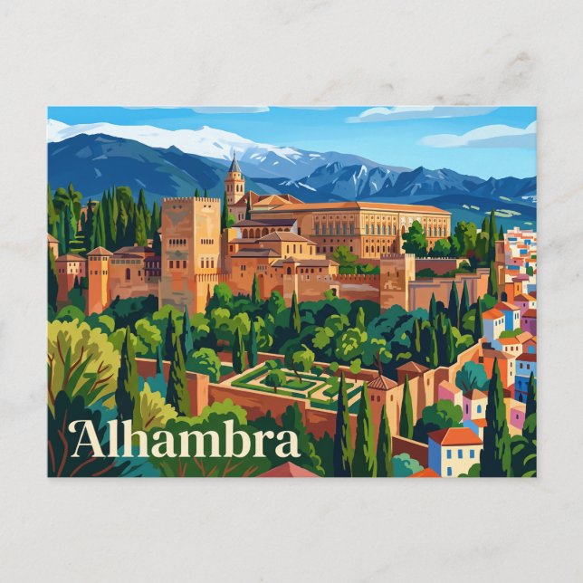 Alhambra Spanien Vykort (Framsida)