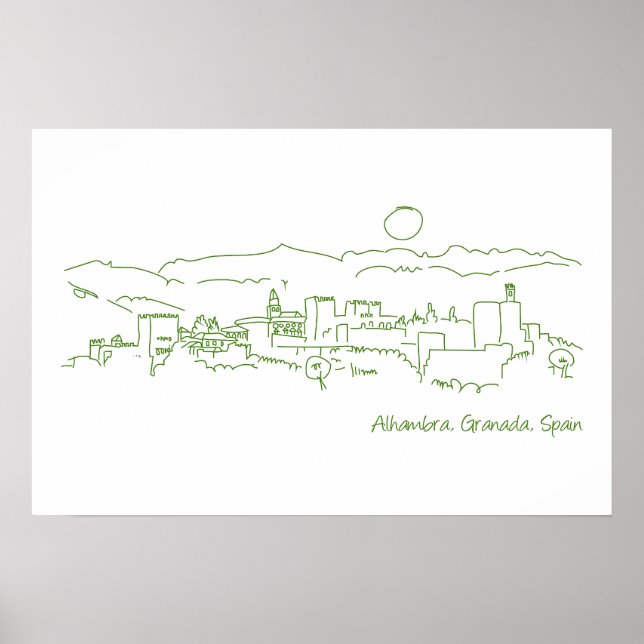 Alhambra Sunset Poster (Framsidan)